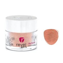 D766 Indulge Orange Glitter Dip Powder
