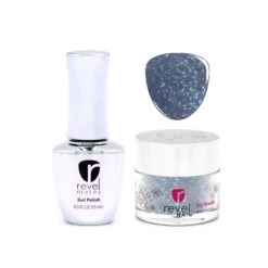 D830 Secret Sliderock Blue Flake Polish + Dip Powder Set -Revel Nail Store combo sets d830 secret sliderock blue flake polish dip powder set 35745198047430
