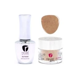 D833 Dune Dust Gold Flake Polish + Dip Powder Set -Revel Nail Store combo sets d833 dune dust gold flake polish dip powder set 35745211482310