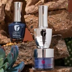 D834 Midnight Hike Blue Crème Polish + Dip Powder Set