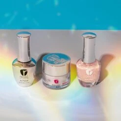 D875 Northern Lights Pink Flake Polish + Dip Powder Set