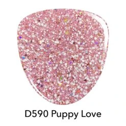 D590 Puppy Love Pink Glitter Dip Powder -Revel Nail Store d590 puppy love 32490046783686
