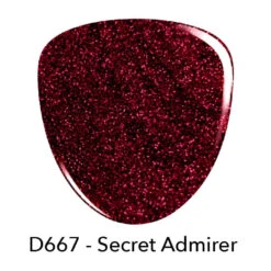 D667 Secret Admirer Red Shimmer Dip Powder -Revel Nail Store d667 secret admirer 34824401453254