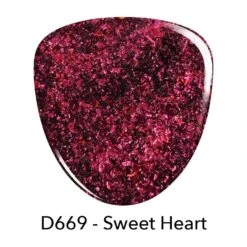 D669 Sweet Heart Pink Flake Dip Powder -Revel Nail Store d669 sweet heart 34824402665670