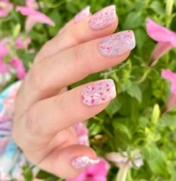 D818 Whimsy Wildflowers Pink Flake Dip Powder -Revel Nail Store dip powder d818 whimsy wildflowers 35699131220166