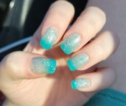 D819 Thunder Shower Teal Flake Dip Powder -Revel Nail Store dip powder d819 thunder shower teal flake dip powder 36363732058310