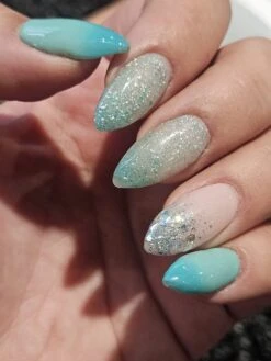 D819 Thunder Shower Teal Flake Dip Powder -Revel Nail Store dip powder d819 thunder shower teal flake dip powder 36363732091078