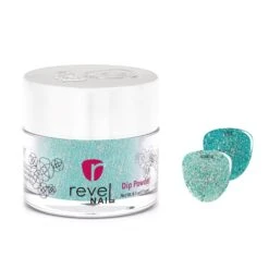 D819 Thunder Shower Teal Flake Dip Powder