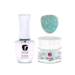 D621 Labyrinth Blue Glitter Gel Polish + Dip Powder Set