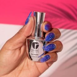 G1026 Party Wave Blue Flake Gel Polish