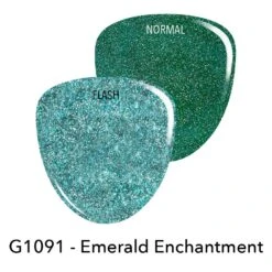 Revel Nail Sales Store -Revel Nail Store gel polish g1091 emerald enchantment green glitter gel polish 36730576765126