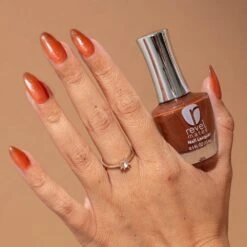 P829 Red Rocks Orange Shimmer Nail Polish