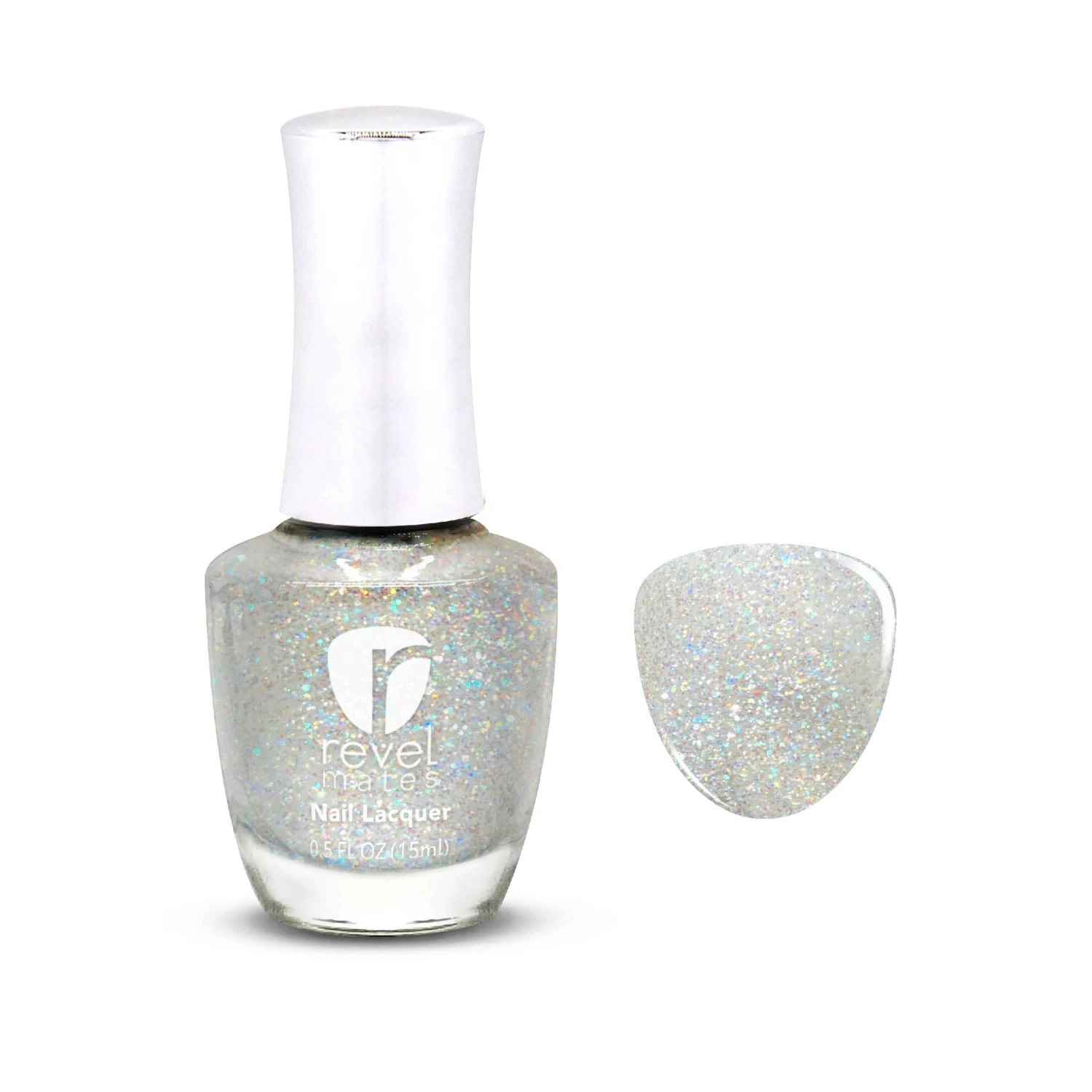 D672 Flutter White Glitter Nail Polish 3 D672 Flutter White Glitter Nail Polish
