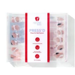Blacklist Twist | Gloss Short Square Press-On Nails -Revel Nail Store press ons blacklist twist gloss short square press on nails 35340531138758