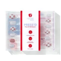 Check Mate | Gloss Short Square Press-On Nails -Revel Nail Store press ons check mate gloss short square press on nails 35340543590598