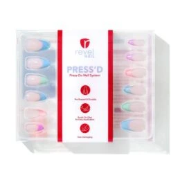 French Macaron | Gloss Long Almond Press-On Nails -Revel Nail Store press ons french macaron gloss long almond press on nails 35340569182406