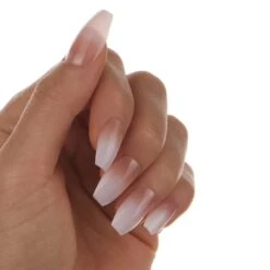 Frosted Tips | Gloss Medium Coffin Press-On Nails