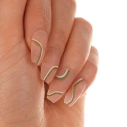 Matcha Swirl | Matte Medium Coffin Press-On Nails