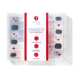 Midnight Mistress | Gloss Short Square Press-On Nails -Revel Nail Store press ons midnight mistress gloss short square press on nails 35340585828550