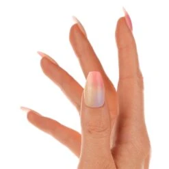 Watercolor Wishes | Gloss Medium Coffin Press-On Nails