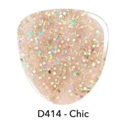 D414 Chic Nude Glitter Dip Powder -Revel Nail Store revel nail dip powder d414 chic 30053745819846