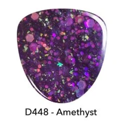 D448 Amethyst (TT7) Purple Glitter Dip Powder -Revel Nail Store revel nail dip powder d448 amethyst tt7 30122518577350