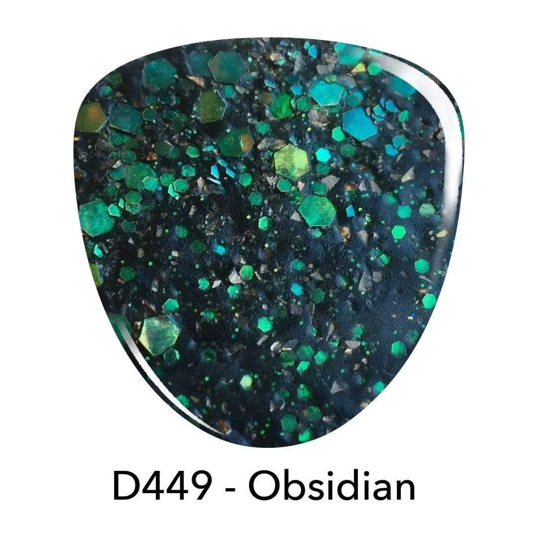 D449 Obsidian (TT8) Black Glitter Dip Powder 4 D449 Obsidian (TT8) Black Glitter Dip Powder - Image 2