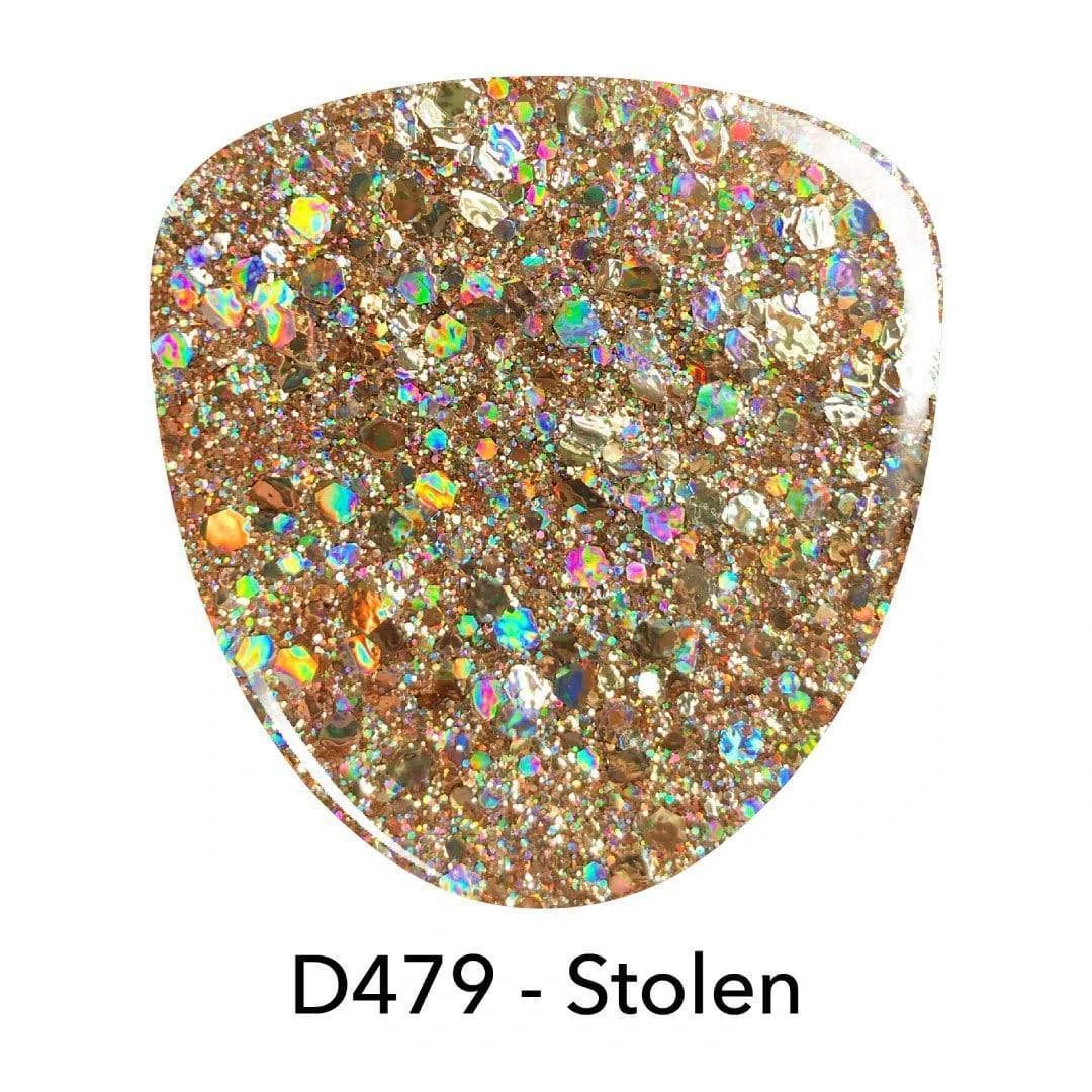D479 Stolen Gold Glitter Dip Powder 4 D479 Stolen Gold Glitter Dip Powder - Image 2