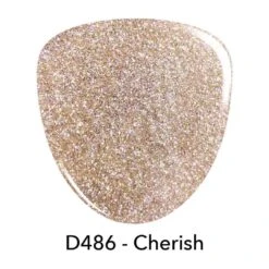 D486 Cherish Gold Glitter Dip Powder -Revel Nail Store revel nail dip powder d486 cherish 30108599058630