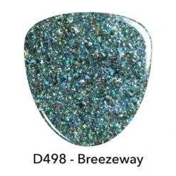 D498 Breezeway Blue Glitter Dip Powder -Revel Nail Store revel nail dip powder d498 breezeway 30044876931270