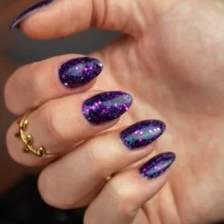 D633 Squad Ghouls Purple Glitter Dip Powder -Revel Nail Store revel nail dip powder d633 squad ghouls purple glitter dip powder 34967343136966