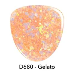 D680 Gelato Peach Glitter Dip Powder -Revel Nail Store revel nail dip powder d680 gelato 32605307928774